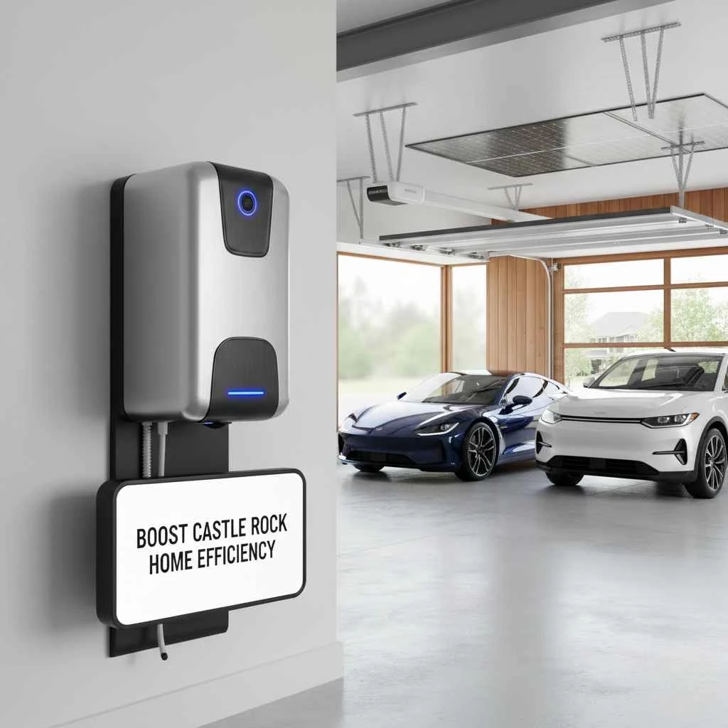 Modern garage door operator mounted in ceiling