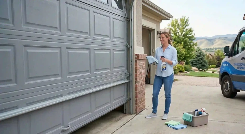 clean residential garage door exterior 