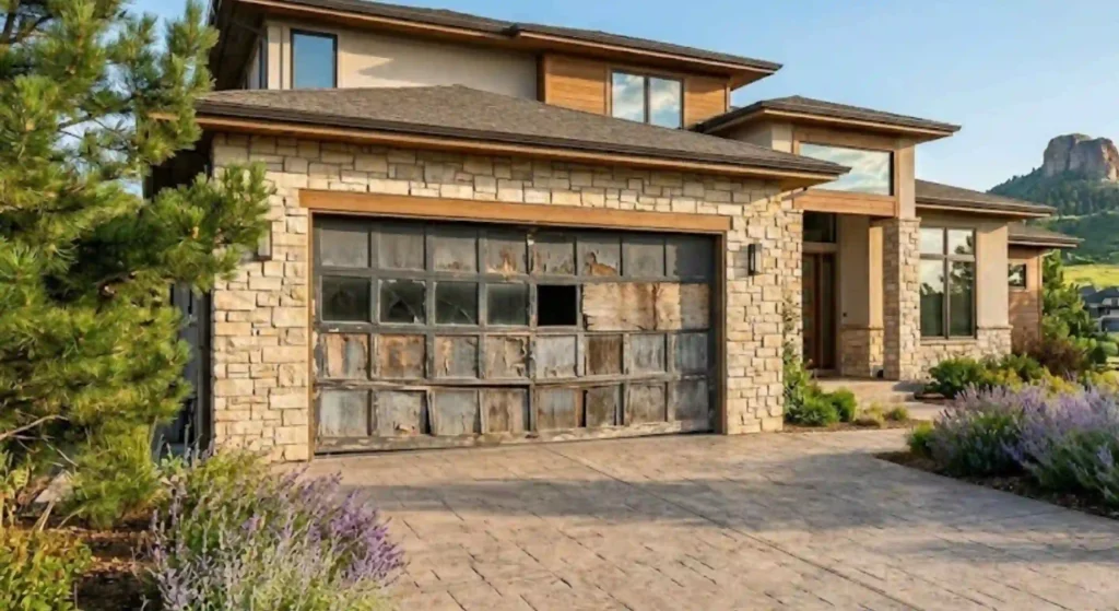 old or damaged garage door