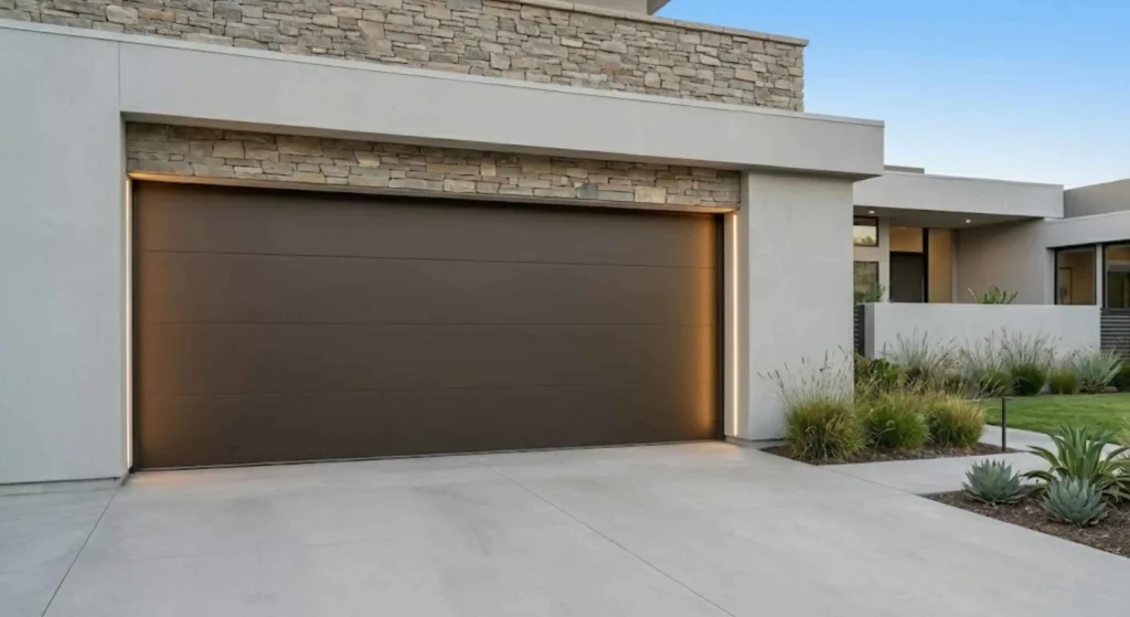  smooth, modern garage door in perfect condition