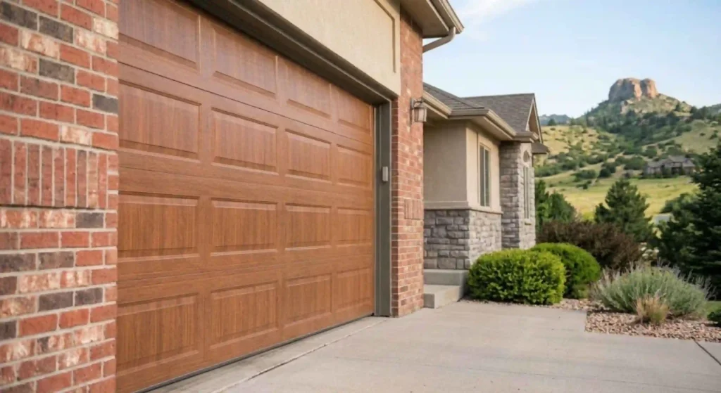 Completed preventative garage door maintenance service at Castle Rock home