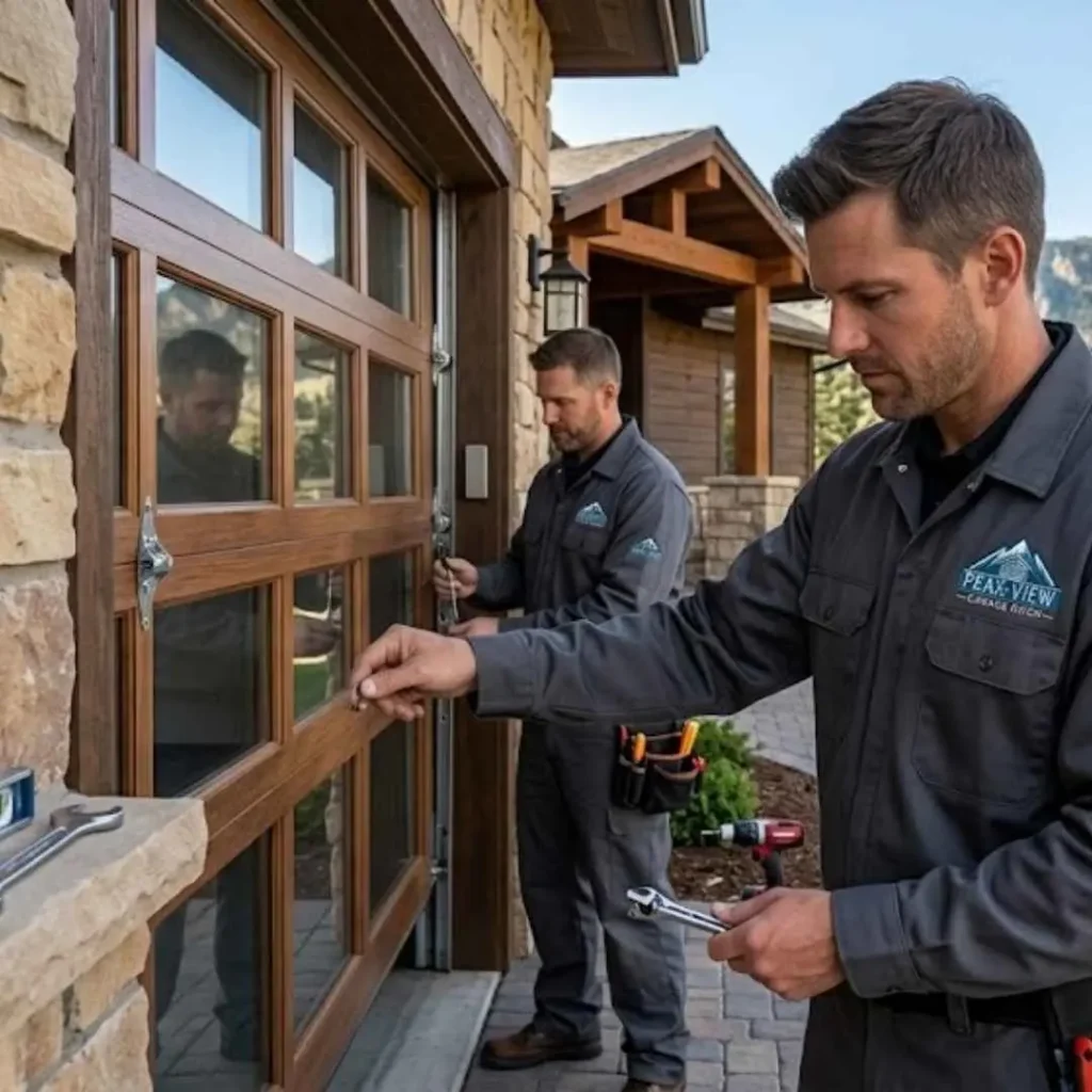 Professional garage door installation by Peak View Doors in Castle Rock