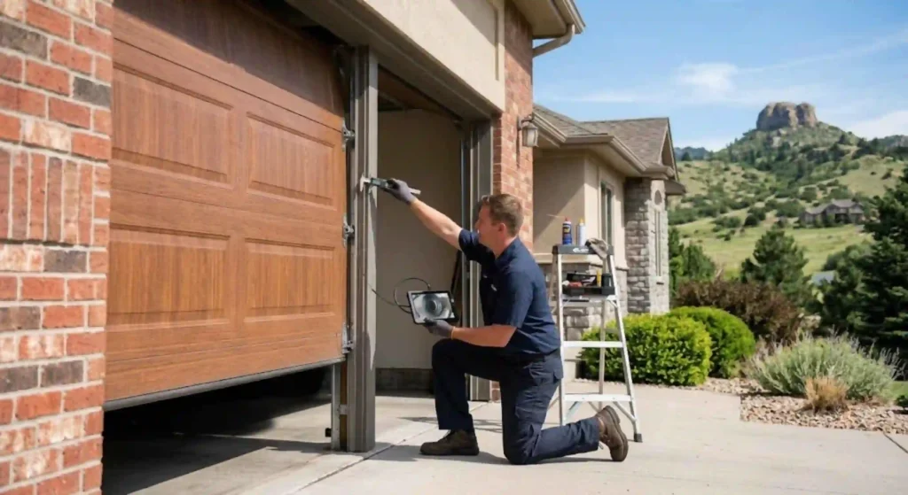 Professional inspection of garage door springs and rollers in Castle Rock