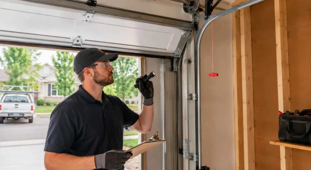 Professional garage door maintenance and safety sensor calibration in Parker CO